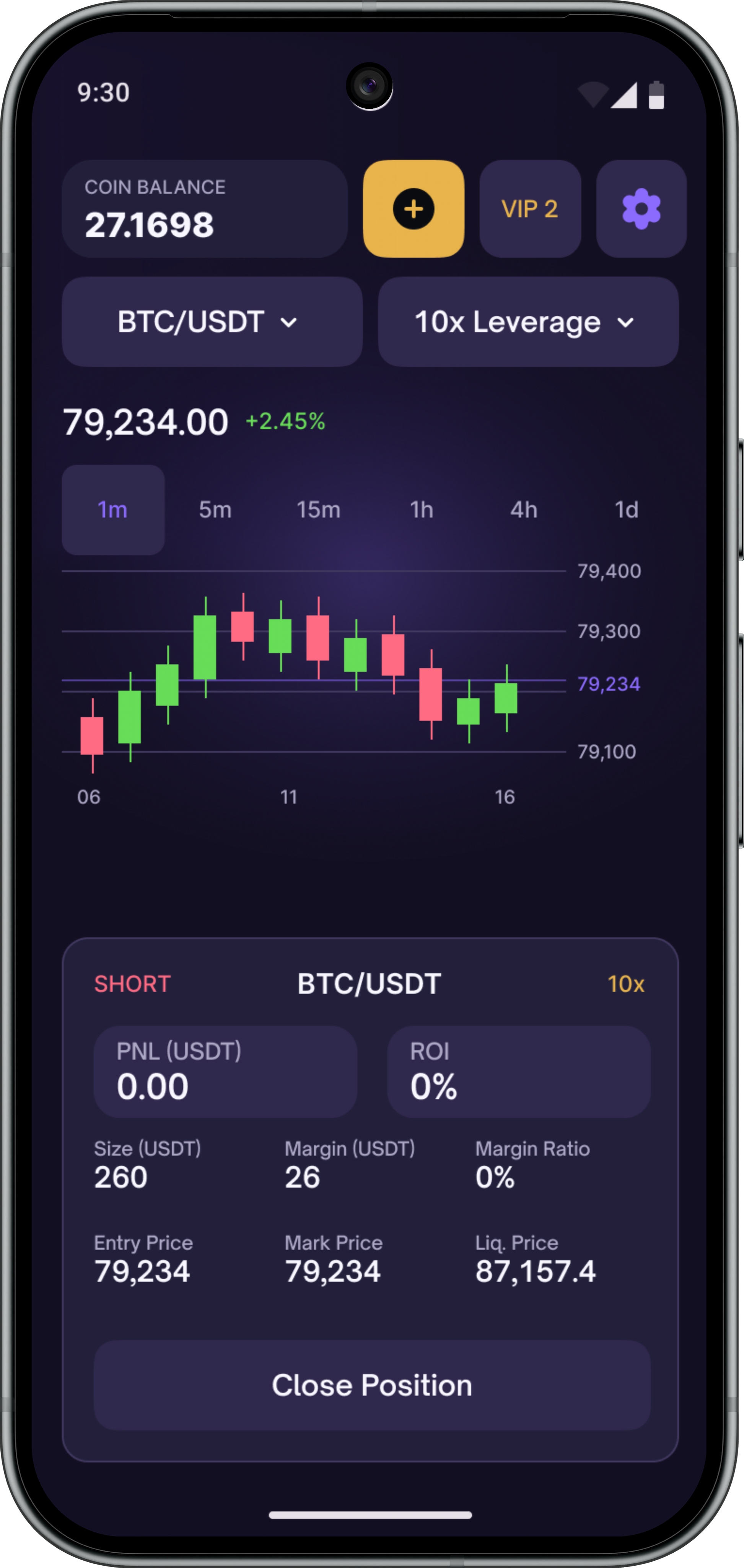 Active virtual position screen